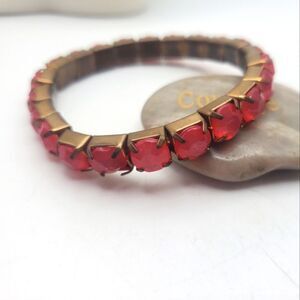 Ruby crystal rhinestone bracelet stretch fit‎